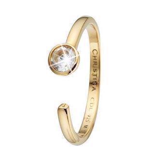 Christina Collect Gold-plated silver Magical Topaz shiny solitaire ring with white topaz, model 2.11.B